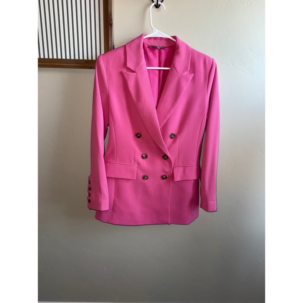 Marled Reunited Clothing Hot Pink Double Breasted Blazer‎ Jacket Small